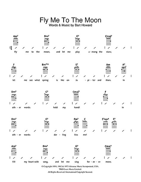 Each section of the fly me to the moon chords is eight measures. Fly Me To The Moon (In Other Words) (Ukulele with ...