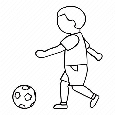 Ball Boy Kick Person Play Soccer Sport Icon