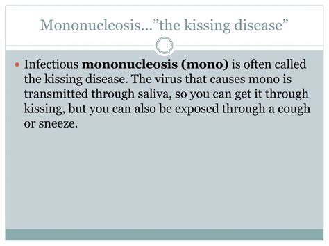 Mono Kissing Disease Myteorder