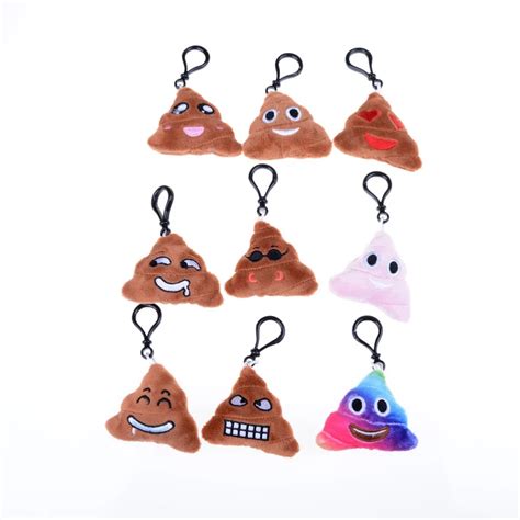 Buy 1pc New Stuffed Small Pendant Emoji Poop Keychains