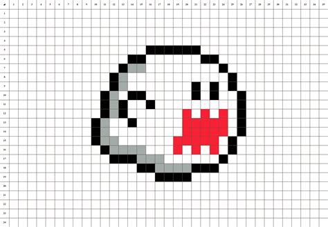 Fantôme Boo Mario Pixel Art La Manufacture Du Pixel