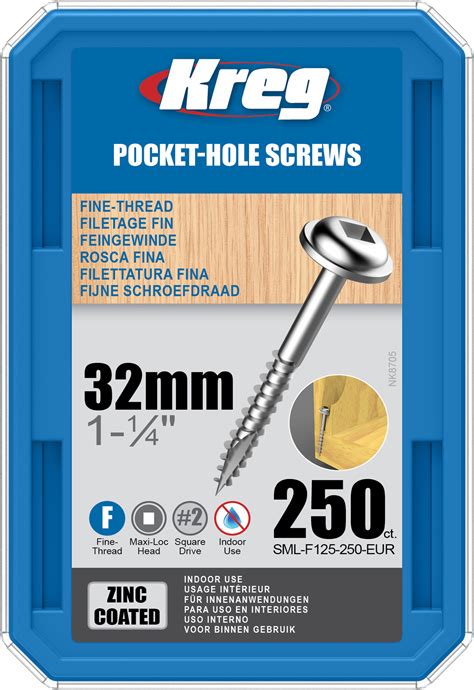 Kreg Pocket Hole Screws 32mm 7 Fine Washer Head 250ct Buy