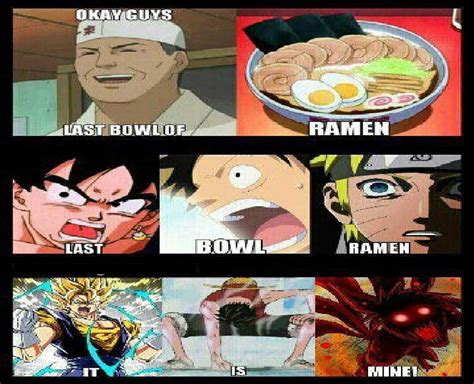 Goku Naruto And Luffy Fights Over Ramen Noodles By Keyblademagicdan On