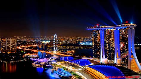Marina Bay Sands Singapore Night Skyline Photography Wallpaper
