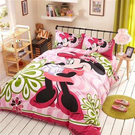 Buy kinglinen disney mickey fun licensed twin bedding comforter set: Mickey Minnie mouse cartoon comforter duvet cover pink ...