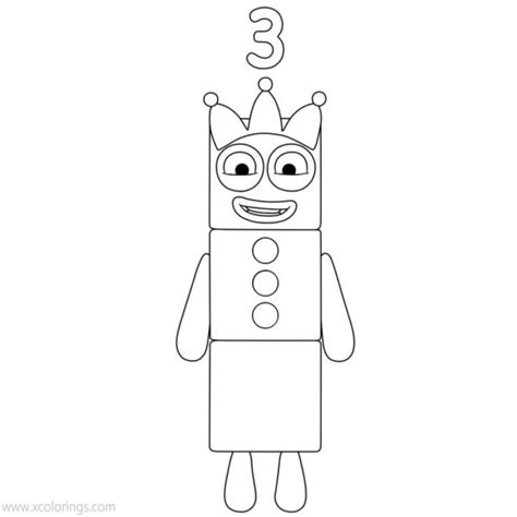 Numberblocks Coloring Pages Number 4