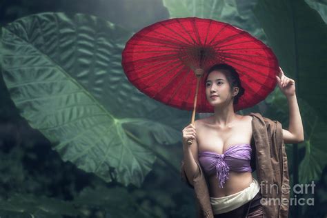 Asian Woman In Traditional Costume Photograph By Sasin Tipchai Fine