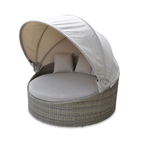 Shop for outdoor daybed cushion online at target. Coolum Outdoor Wicker Round Pool Daybed With Canopy In ...