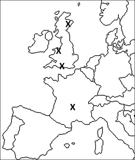 Map Of Western Europe Black And White 88 World Maps