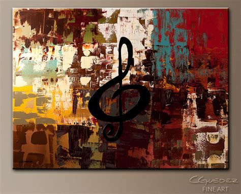Modern Music Abstract Art Painting Rock On Textured