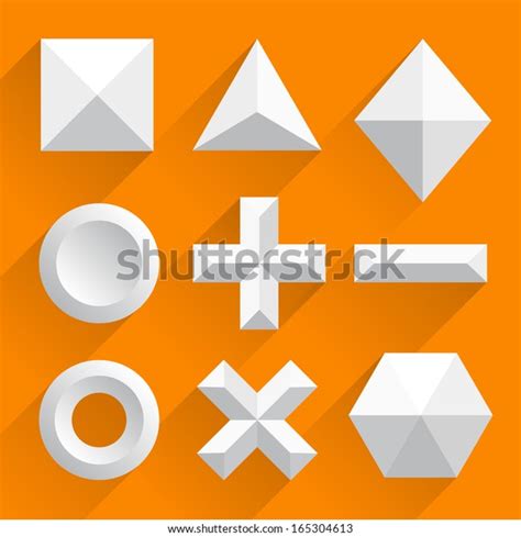 Polygonal Shapes Vector White Stock Vector Royalty Free 165304613