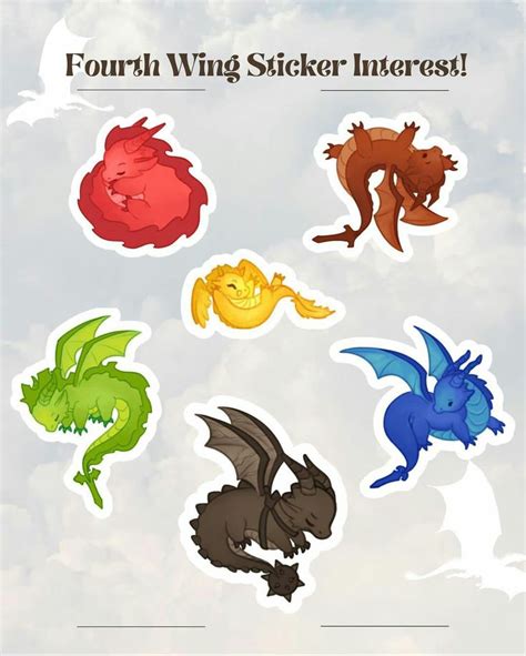 Four Different Colored Stickers In The Shape Of Dragon S Heads And