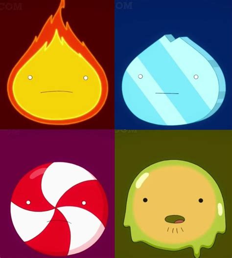 Elemental Fire Ice Candy And Slime Adventure Time Cartoon