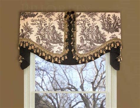 Create a variety of window treatments with a combination of tailored roman shades and an array of valances: Board-Mounted Houston Valance with Mini Jabots