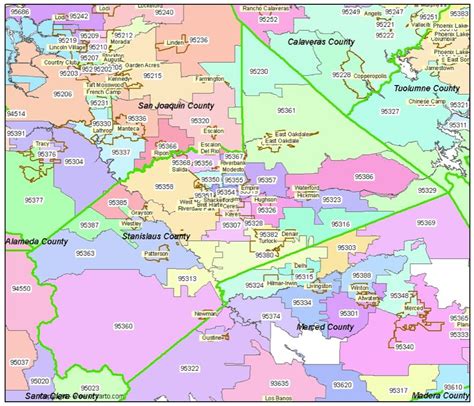 Us zip codes by zip, county, place name, state. Stanislaus County Zip Code Map | Time Zones Map