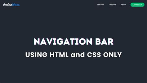 Create Simple Cool Looking Navigation Bar Html And Css Youtube