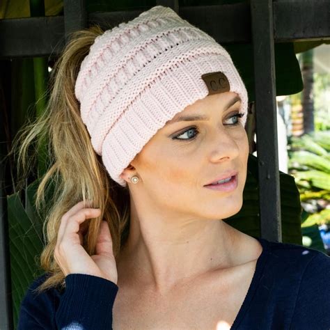 Maybe you would like to learn more about one of these? Soft Knit Ponytail Beanie | Ponytail beanie, Knitting ...