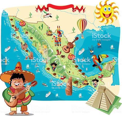 Cartoon Map Of Mexico Mapa De Mexico Mapa De Mexico Antiguo