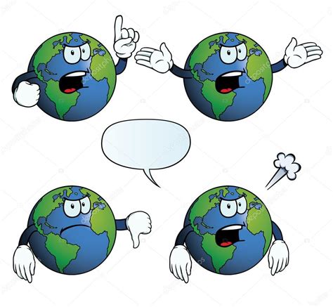 Angry Earth Globe Set — Stock Vector © Noedelhap 22538689