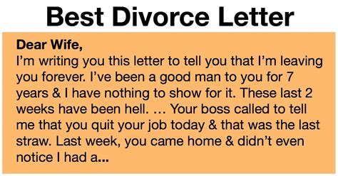 Best Divorce Letter Ever Genmice