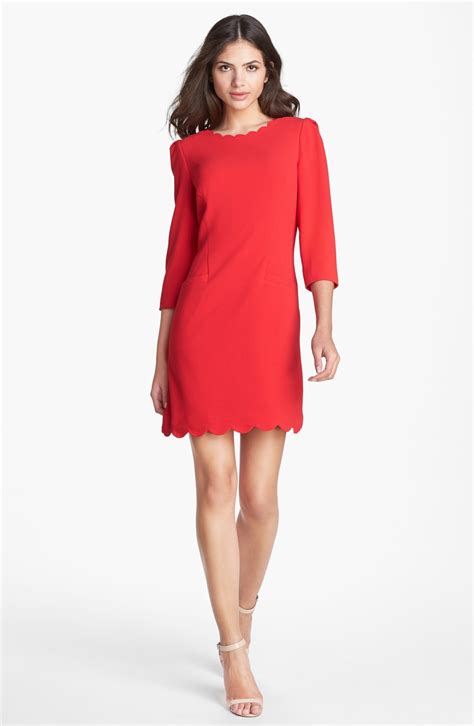 Ted Baker Stretch Shift Dress In Red Lyst