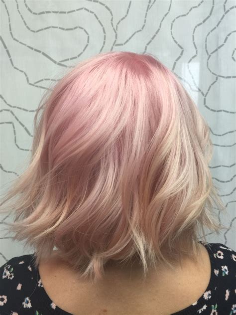 Pastel Pink Blonde Melt On A Bob Pastelpink Colormelt