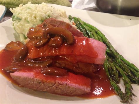 Pour prepared sauce over the sliced beef and serve. Week 19: Mother Sauces: Beef Tenderloin with Mushrooms and ...