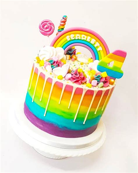 15 Ravishing Rainbow Cakes Rainbow Cake Recipe Candy Birthday Cakes