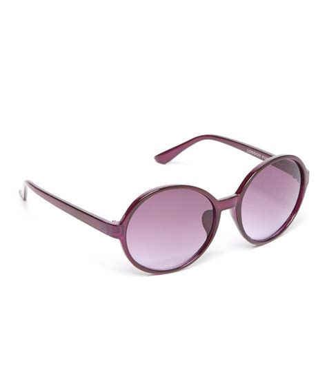 London Fog Purple Round Sunglasses Round Sunglasses Sunglasses Purple