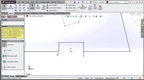 Solidworks Trim Entities Tool Youtube