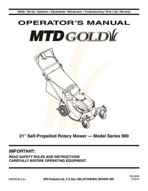Mtd Riding Lawn Mower Manual
