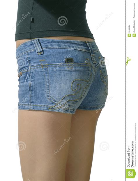 Girl In Blue Jeans Short Shorts Isolated Stock Images Image 2036184