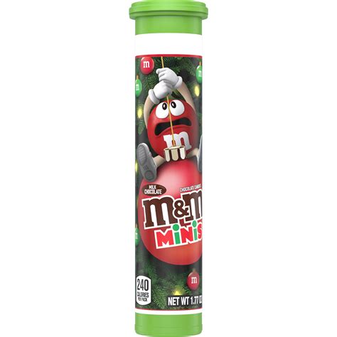 Mandms Mins Christmas Candy Milk Chocolate Mega Tube 177 Oz