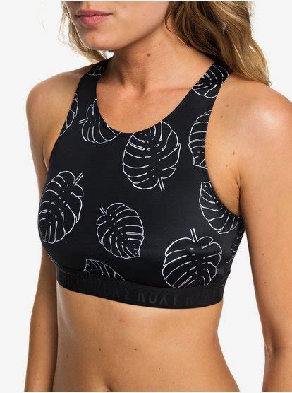 roxy fitness crop top bikini top roxy