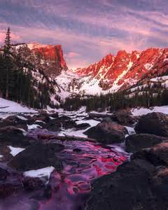 Magical Alpine Glow Within Rocky Mountain Np The Frozen River Reflects