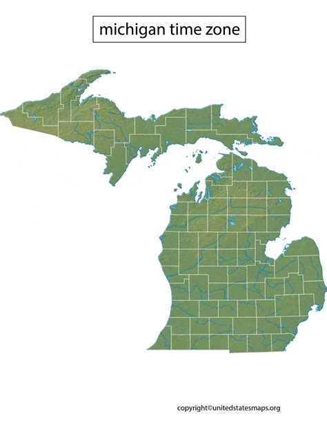 Michigan Time Zone Map Time Zone Map Of Michigan
