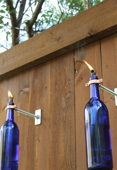 Wine Bottle Tiki Torch Kit With Fiberglass By Backyardboutiquetx