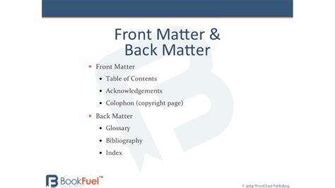What Is Front Matter And Back Matter Youtube