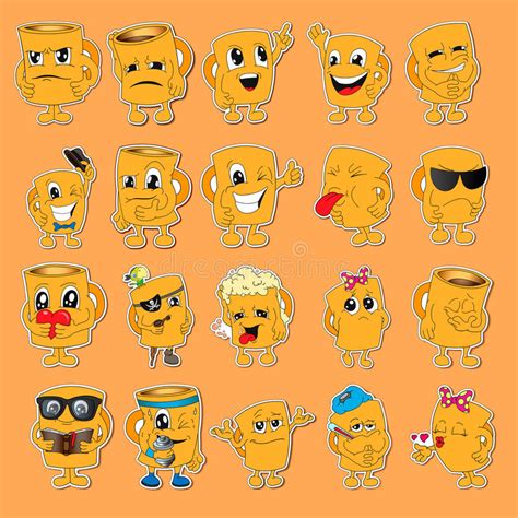 Conjunto De Emoticons Sistema De Emoji Iconos De La Sonrisa Ilustración