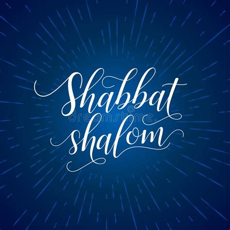 Iscrizione Della Cartolina Dauguri Dello Shalom Di Shabbat Fondo Blu
