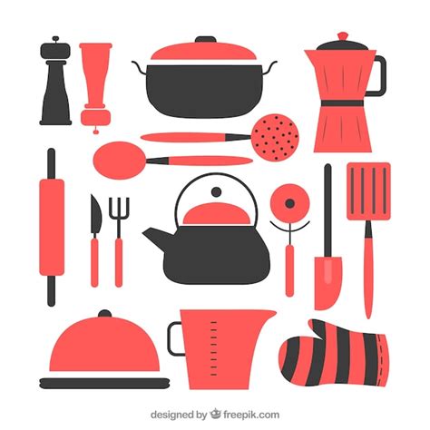 Flat Kitchen Utensils Set Vector Free Download