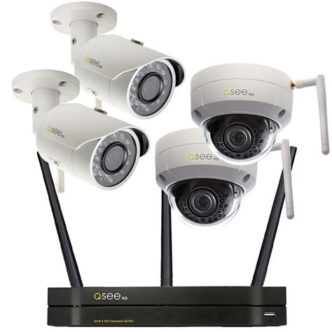 Q See Wireless Home Security Camera System 2 Bullet And 2 Dome 3mp