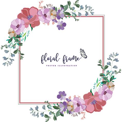Square Floral Frame Vector Art Icons And Graphics For Free Download