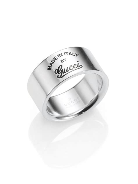 Lyst Gucci Sterling Silver Signature Ring In Metallic
