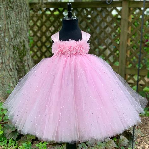 Pink Princess Tutu Dress For Girls Sparkle Dot Tulle Etsy