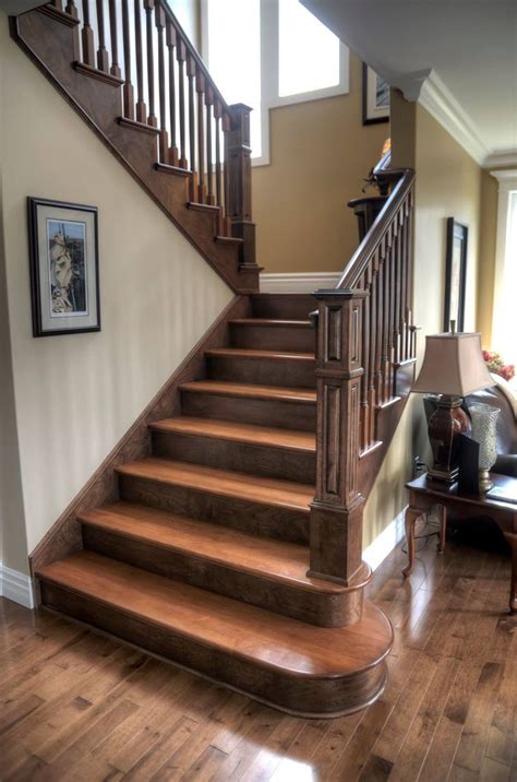 Two Tone Staircase With Custom Posts Railing Stairs Staircase
