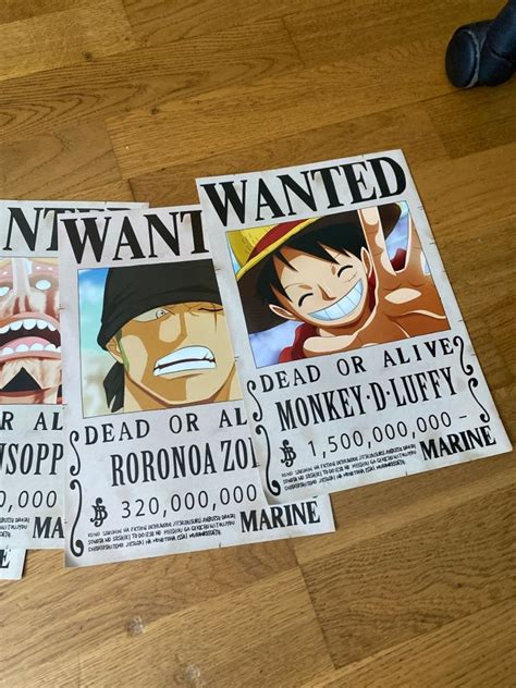 One Piece Straw Hat Pirates Crew Wanted Posters High Quality Etsy