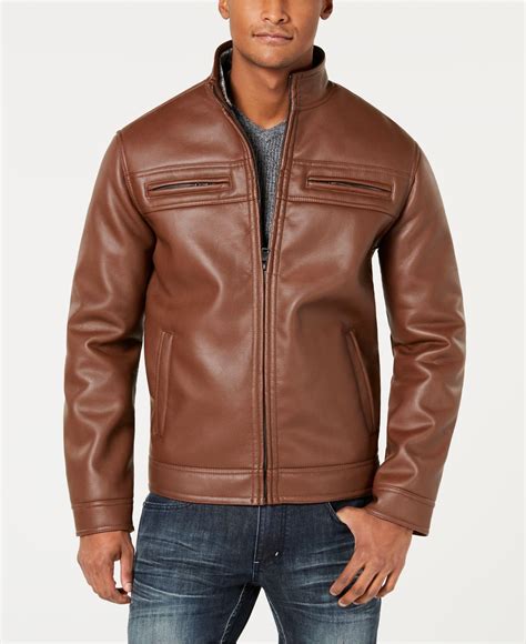 Inc International Concepts Full Zip Faux Leather Jacket Created For