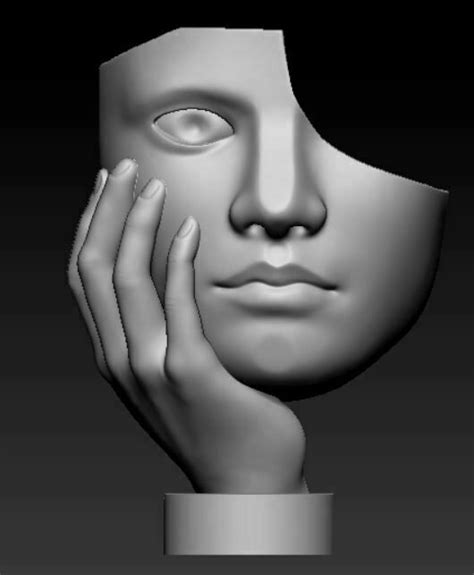 Download Stl File Decorative Piece 3d Printable Hand Holding Head