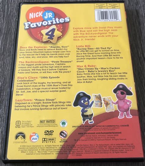Nick Jr Favorites Vol DVD Blues Clues Babe Bill Backyardigans Dora LazyTown EBay